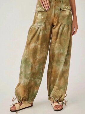 NWT Free People We The Free Lotus Tie Dye HTF Gold Jean Boho Festival Sz 30 $128